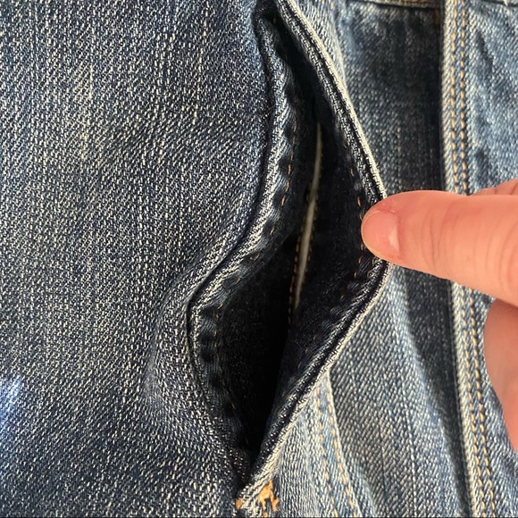 AMERICAN EAGLE Blue Denim Trucker Jean Jacket Small - Picture 7 of 14